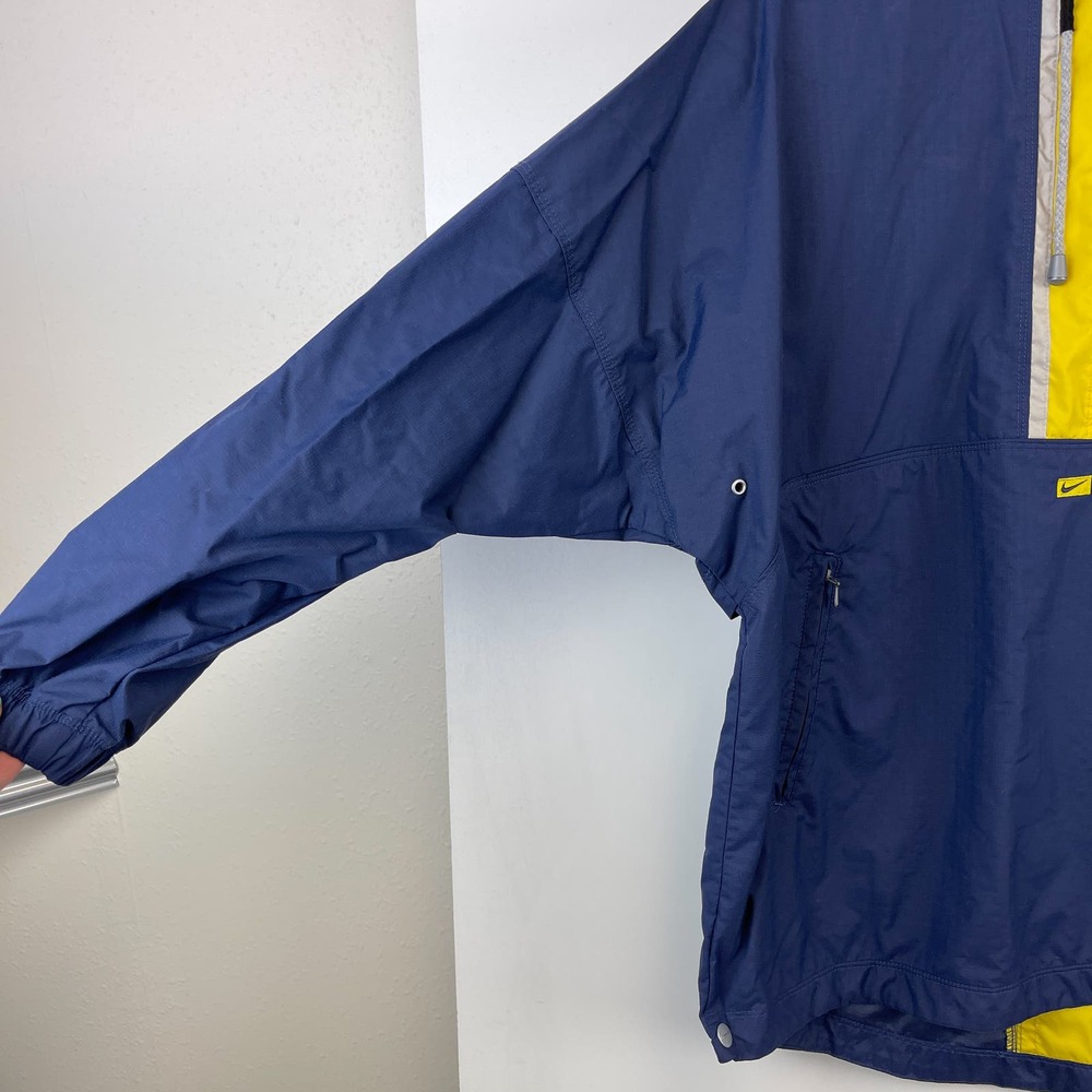 Vintage Nike (M 8-10) Womens 1/2 Zip Pullover Windbreaker Jacket Blue Yellow - Picture 4 of 9